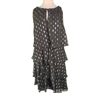 Laundry By Shelli Segal Black and Gold Mini Dress